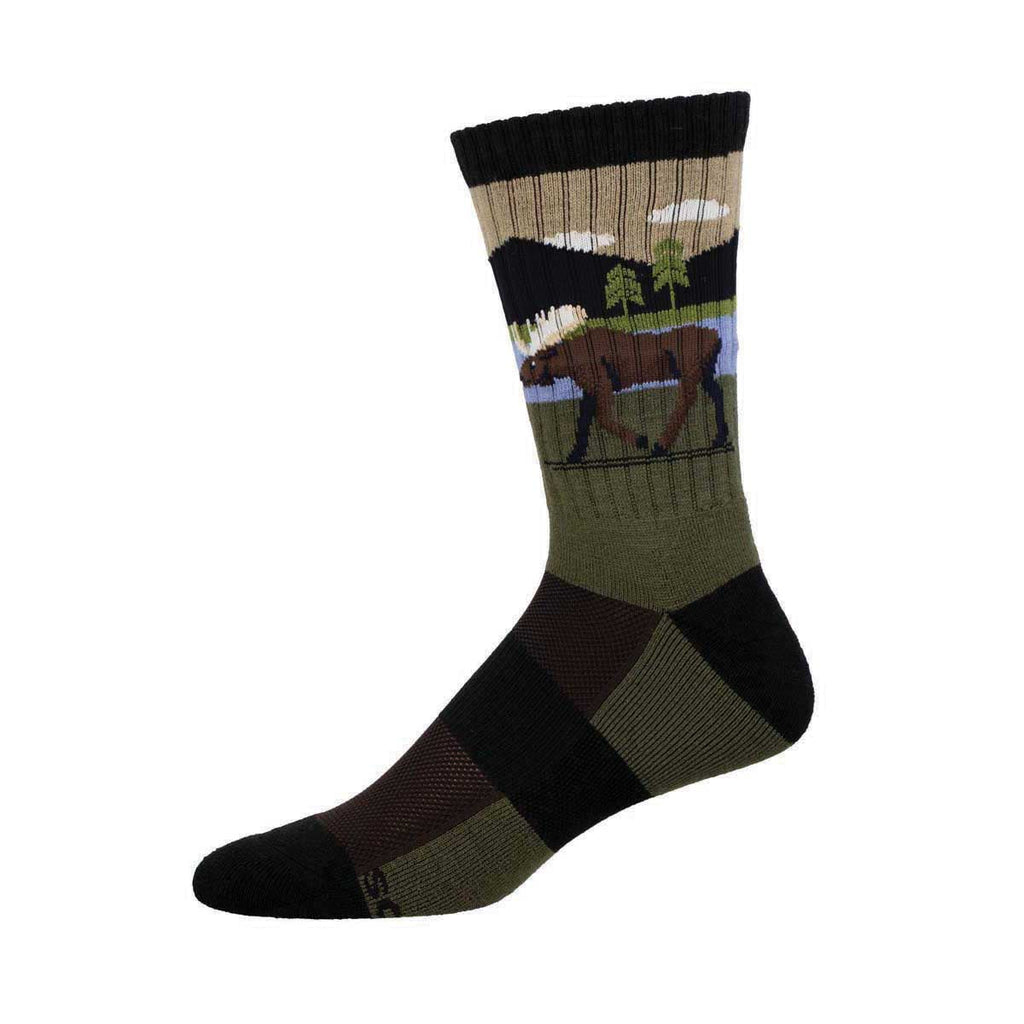 Merino Wool Boot Socks in Black and Moss Marle
