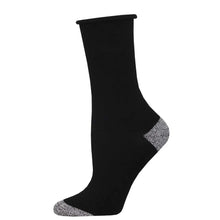 Womens Bamboo "Contrast Heel Toe" Roll Top Socks