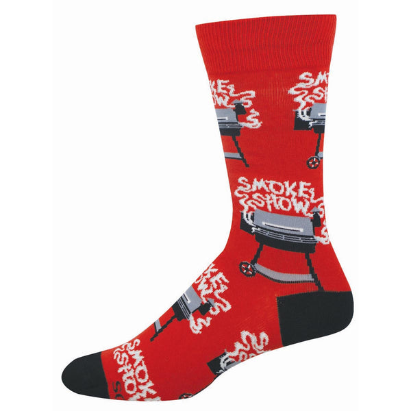 Red sock with grill graphic and 'Smoke Show' text
