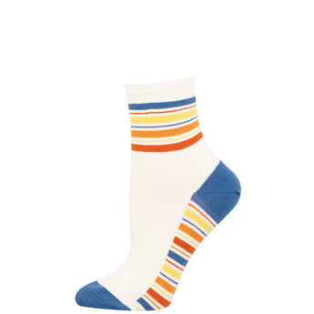 Colorful striped sock on a white background