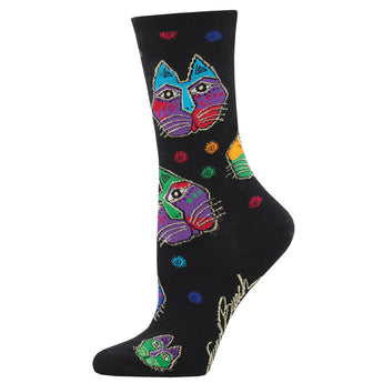 Laurel Burch - Cat Heads - Cotton Crew