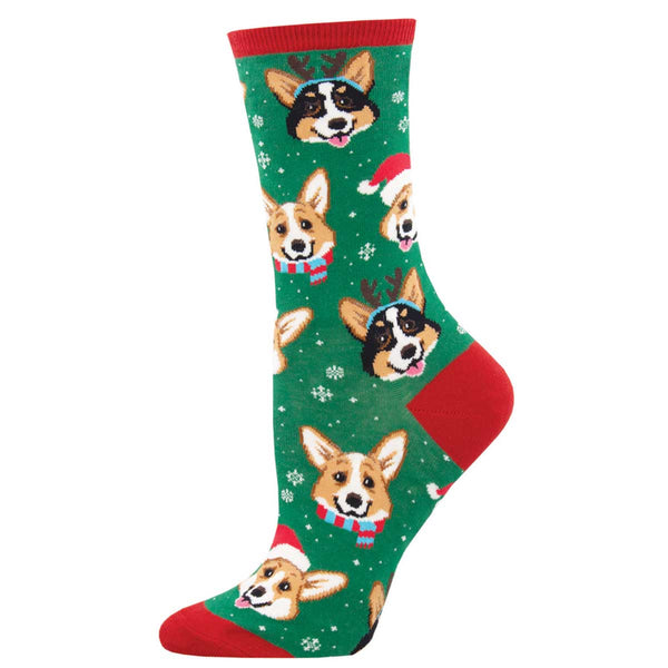 Fun Chirstmas Corgi Socks for Women | Socksmith