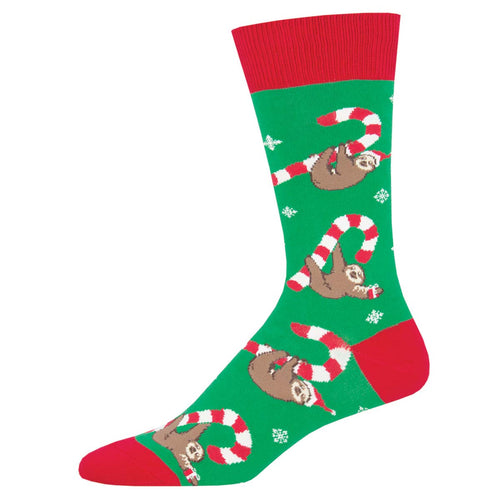Candy Cane Sloth Socks for Men - Shop Now | Socksmith