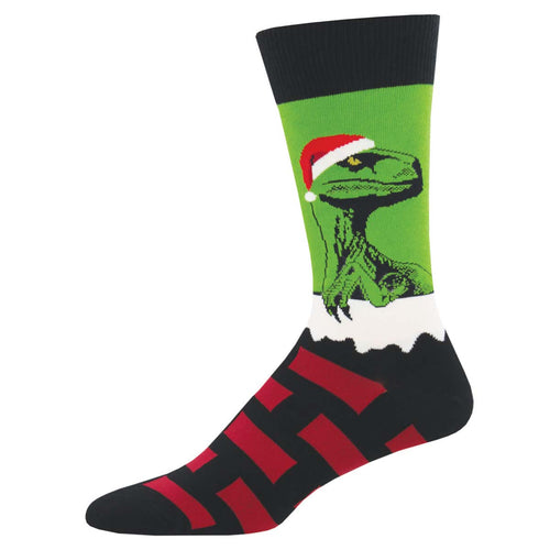 Santa Hat Raptor Socks for Men - Shop Now | Socksmith