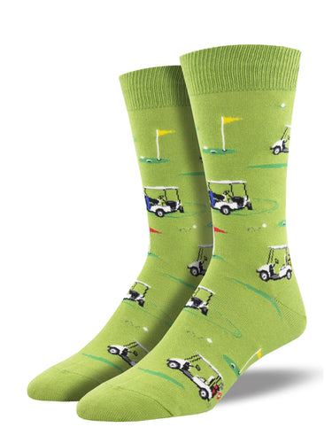 Men's Dress Socks - Golf Flag and Carts