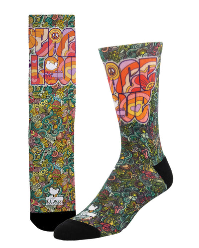 Hippie Peace and Love Unisex Socks - Shop Now | Socksmith
