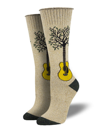 Recycled Cotton - Guitar Tree Socks Made In USA | Socksmith