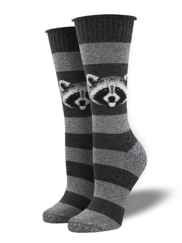 Recycled Wool - Raccoon Stripe Socks Made In USA | Socksmith