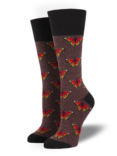 Recycled Wool - Monarch Butterfly Socks Made In USA | Socksmith