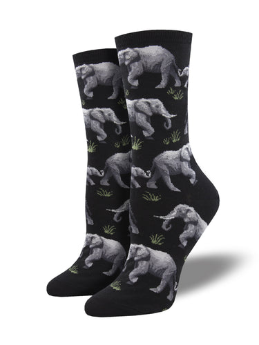 Women's African Themed Elephant Herd Socks | Socksmith